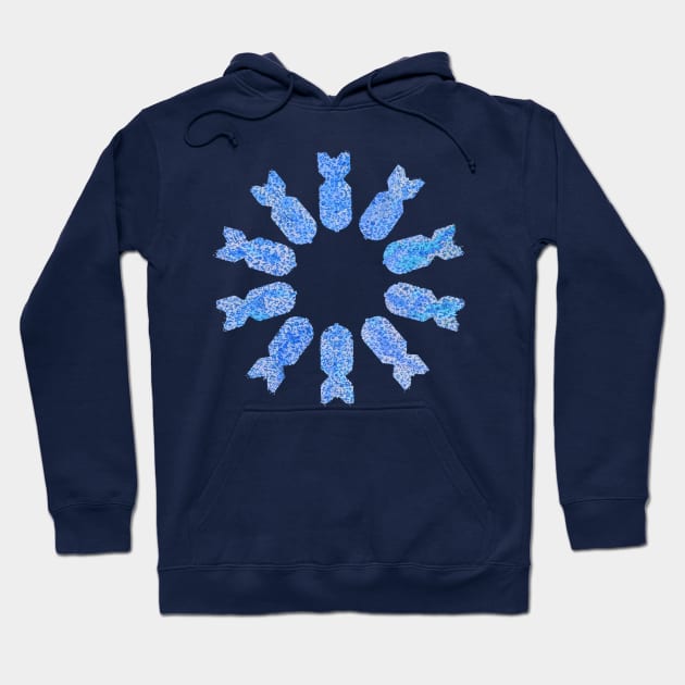 Crazy Daisy (blue) Hoodie by BrownWoodRobot